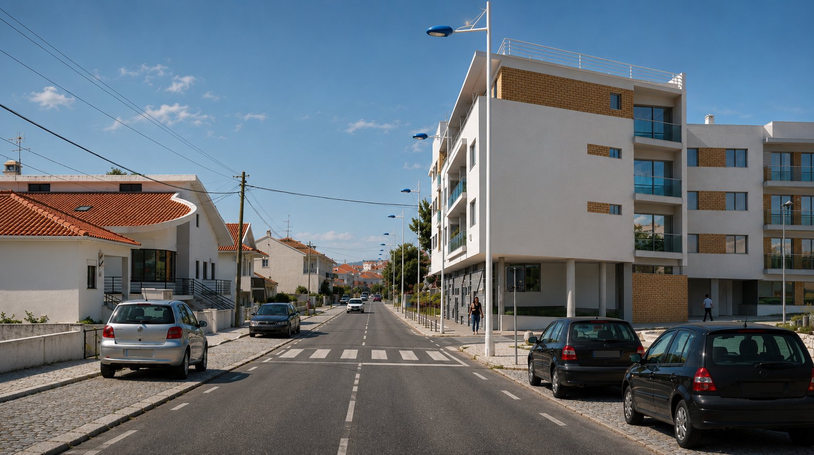 Vista geral do conjunto, arruamento envolvente