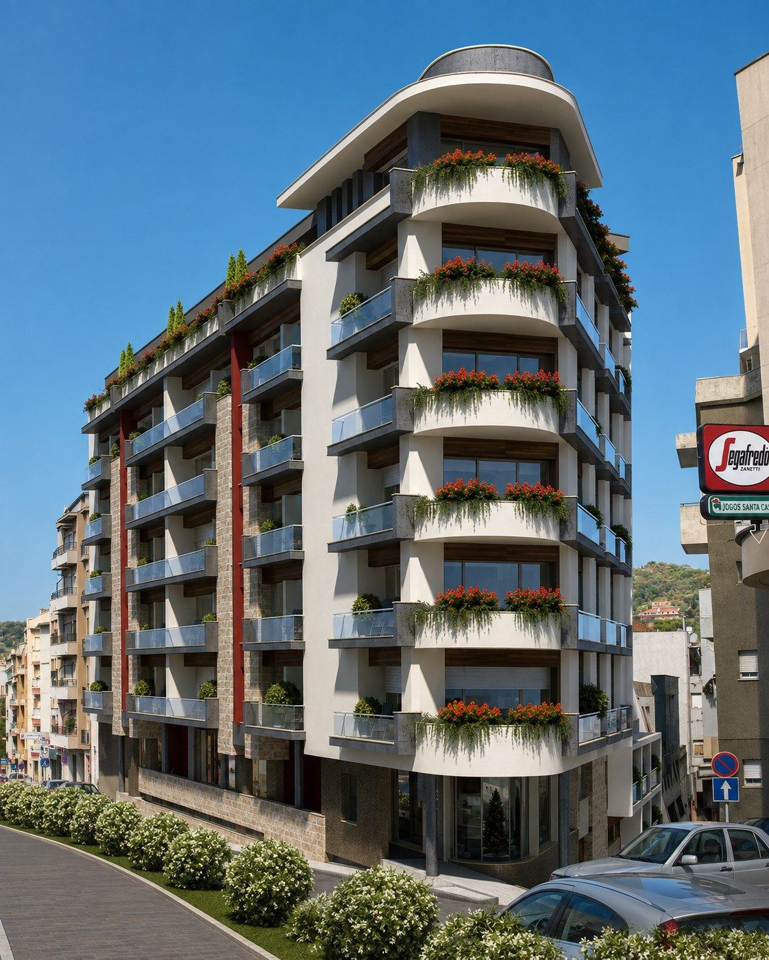 Hotel Natura — vista de esquina, pormenor da fachada
